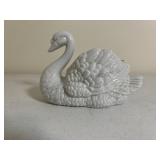 Vintage White Ceramic Swan Planter