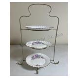 Vintage SALISBURY 3PC Porcelain Plate Set