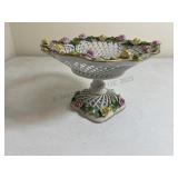 Vintage Antique German Pierced Porcelain Basket