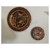 Two Vintage COPPER CRAFT Wall Decor Plates