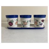 Vintage Princess House Orchard Medley Flower Pots