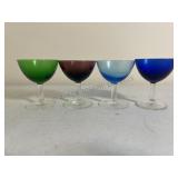 (4) Vintage Glass Blown Cocktail Glasses