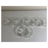 Eight Vintage Crystal dessert bowls