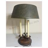 Vintage Wood and Brass Lamp