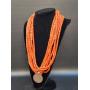 Coral Bead Multi-Strand Necklace Spanish Reale