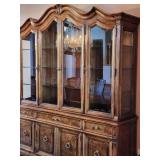 White Two Piece Lighted China Cabinet