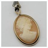 10K GOLD CAMEO PENDANT THE PENDANT ONLY IS 10K