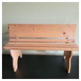 DOLL WOOD BENCH 18" TALL 28" WIDE 11" DEEP