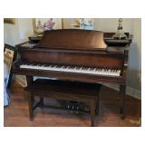 Vintage Stroud Baby Grand Piano w/ Bench & Music