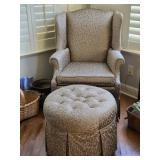 Modern Upholstered Arm Chair & Ottoman