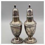 ROGERS STERLING SILVER SALT & PEPPER WEIGHTED 5"