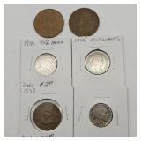 MISC. COINS: BUFFALO NICKELS, LARGE CANADIAN