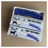 6 Blue Tick Folder Knives NIB