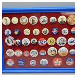 38 PRESIDENTIAL REPRODUCTION PINS WITH DISPLAY