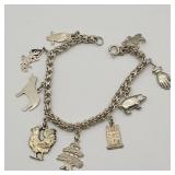 SILVER CHARM BRACELET MOST CHARMS ARE MARKED 925