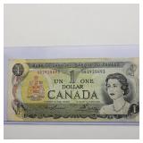 1973 CANADA $1 NOTE BILL