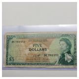 EAST CARIBBEAN $5 NOTE
