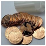 20-  1 OUNCE LIBERTY COPPER ROUNDS