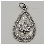 STERLING SILVER CANADA MAPLE LEAF PENDANT