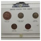 UNITED STATES TYPE CENTS COLLECTORS SET OF COINS