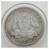 1917 SILVER BRITISH 1 SHILLING