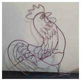 METAL ROOSTER WALL HANGER DECOR 24" TALL 20" WIDE
