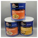 3- MOUNTAIN HOUSE FREEZE DRIED MEAL CANS BEEF