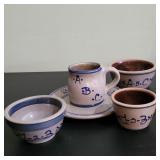 123, ABC POTTERY BOWLS, PLATE & CUP