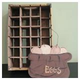 OLD WOOD CRATE & EGG SIGN