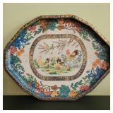 DAHER DECORATED WARE TRAY ROOSTER CHICKENS 18" X