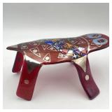 Fused Art Glass Turtle , Purple, Metallic