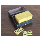 Antique Set of Double Six Dominos in Box