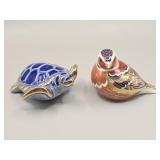 Royal Crown Derby Bird Figurine + Turtle