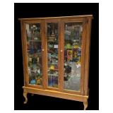 Custom Oak Display Cabinet w/ Cabriole Legs