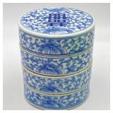 Antique Chinese Blue & White Porcelain Stacking
