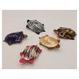 Set of Five Lea Stein Turtle Brooches - Paris