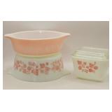 Vintage Gooseberry Pink Pyrex Dishes