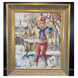 Original Oil on Canvas Jacqueline Gougis , Little