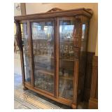 Antique Quarter-Sawn Oak Glass Display Cabinet