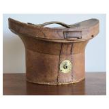 Antique Leather Top Hat Travel Case