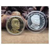1000 Grain Silver Kennedy Comm. Round + Obama