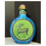Enamel on Brass Snuff Bottle Vintage Chinese