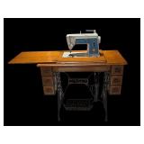 Singer Touch N Sew in Antique 3- Drawer Cabinet
