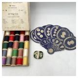 Antique Buttons on Card England Fan, Sealed