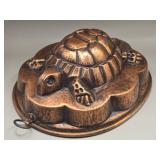 Rare Antique Tin-Lined Copper Turtle Mold