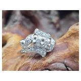 14K White Gold & Diamond Ladies