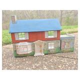 Vintage Tin Litho Doll House & Furniture