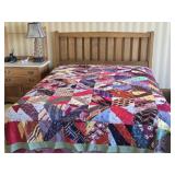 Patchwork Silk Necktie Plug Quilt 68 x 86