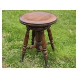 Antique Adjustable Ball & Claw Piano / Organ Stool