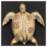 925 Silver Zealandia Turtle Brooch / Pendant ,